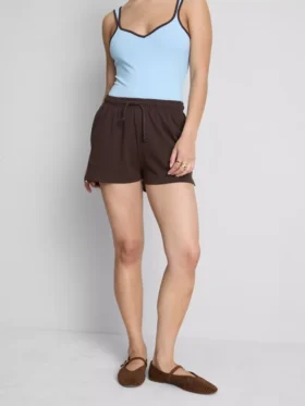 Pantaloni scurți din bumbac cu cordon de strângere