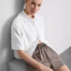Pantaloni scurți din bumbac cu cordon de strângere Pantaloni scurți din bumbac cu cordon de strângere