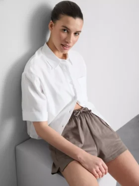 Pantaloni scurți din bumbac cu cordon de strângere