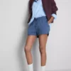 Pantaloni scurți din bumbac cu cordon de strângere Pantaloni scurți din bumbac cu cordon de strângere