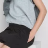Pantaloni scurți din bumbac cu cordon de strângere Pantaloni scurți din bumbac cu cordon de strângere