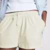 Pantaloni scurți din bumbac cu cordon de strângere Pantaloni scurți din bumbac cu cordon de strângere
