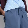 Pantaloni scurți din bumbac cu cordon de strângere Pantaloni scurți din bumbac cu cordon de strângere