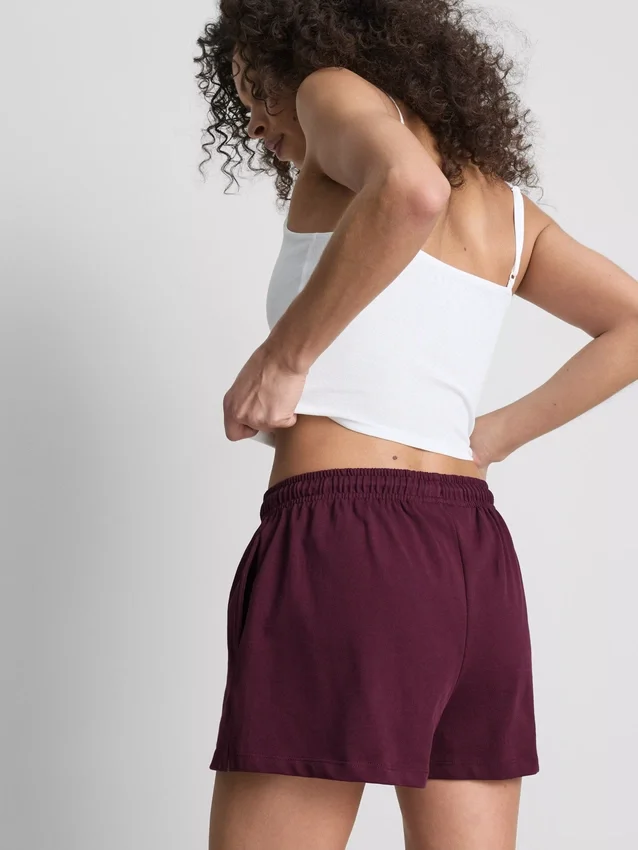Pantaloni scurți din bumbac cu cordon de strângere Pantaloni scurți din bumbac cu cordon de strângere