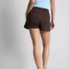 Pantaloni scurți din bumbac cu cordon de strângere Pantaloni scurți din bumbac cu cordon de strângere