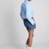 Pantaloni scurți din bumbac cu cordon de strângere Pantaloni scurți din bumbac cu cordon de strângere
