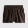 Pantaloni scurți din bumbac cu cordon de strângere Pantaloni scurți din bumbac cu cordon de strângere