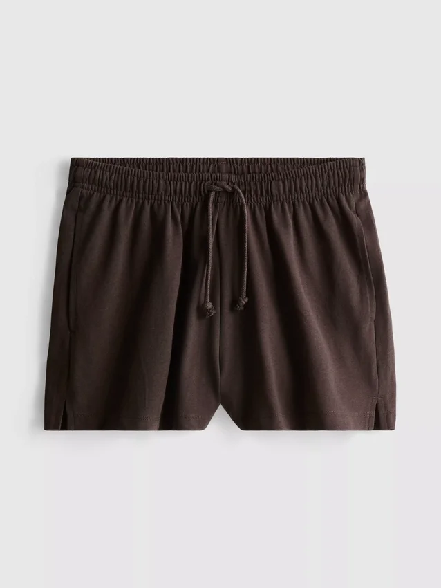 Pantaloni scurți din bumbac cu cordon de strângere Pantaloni scurți din bumbac cu cordon de strângere