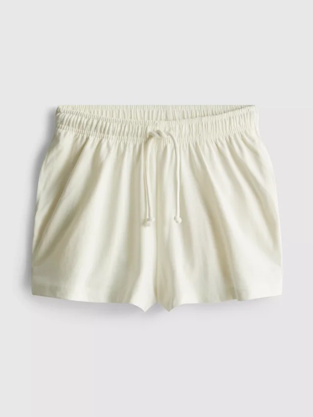 Pantaloni scurți din bumbac cu cordon de strângere Pantaloni scurți din bumbac cu cordon de strângere