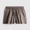 Pantaloni scurți din bumbac cu cordon de strângere Pantaloni scurți din bumbac cu cordon de strângere