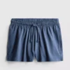 Pantaloni scurți din bumbac cu cordon de strângere Pantaloni scurți din bumbac cu cordon de strângere