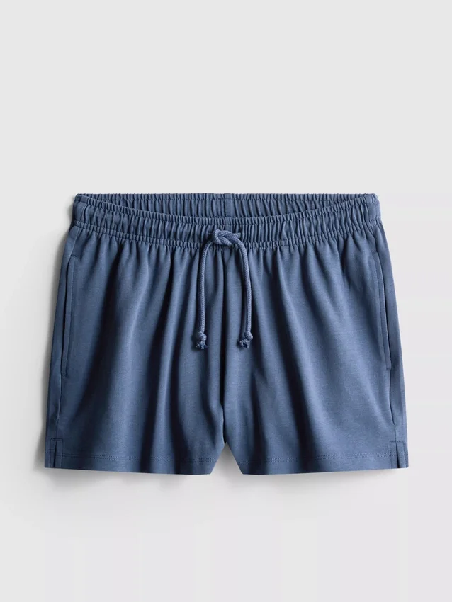 Pantaloni scurți din bumbac cu cordon de strângere Pantaloni scurți din bumbac cu cordon de strângere