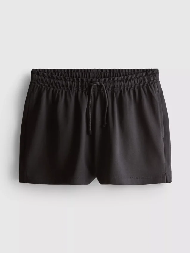 Pantaloni scurți din bumbac cu cordon de strângere Pantaloni scurți din bumbac cu cordon de strângere