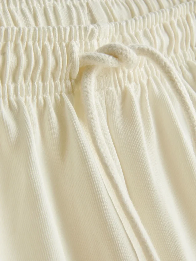Pantaloni scurți din bumbac cu cordon de strângere Pantaloni scurți din bumbac cu cordon de strângere