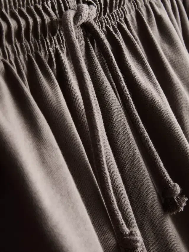 Pantaloni scurți din bumbac cu cordon de strângere Pantaloni scurți din bumbac cu cordon de strângere
