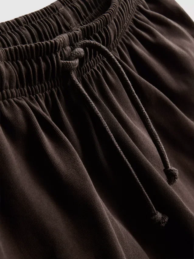 Pantaloni scurți din bumbac cu cordon de strângere Pantaloni scurți din bumbac cu cordon de strângere
