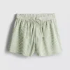 Pantaloni scurți din bumbac cu dungi, tip seersucker Pantaloni scurți din bumbac cu dungi, tip seersucker