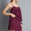 Pantaloni scurți din bumbac cu talie înaltă și broderii Pantaloni scurți din bumbac cu talie înaltă și broderii