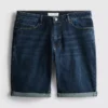Pantaloni scurți din denim cu croială dreaptă Pantaloni scurți din denim cu croială dreaptă