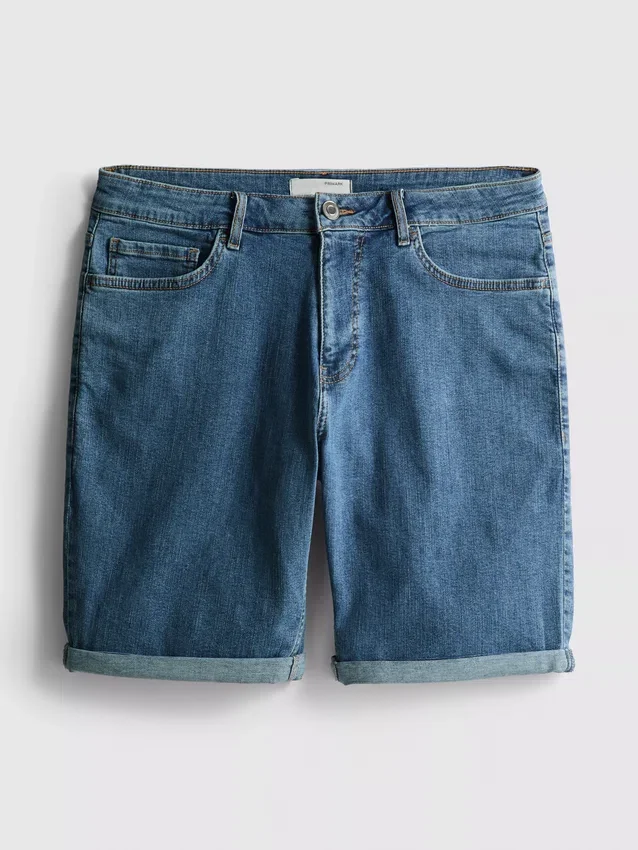 Pantaloni scurți din denim cu croială dreaptă Pantaloni scurți din denim cu croială dreaptă