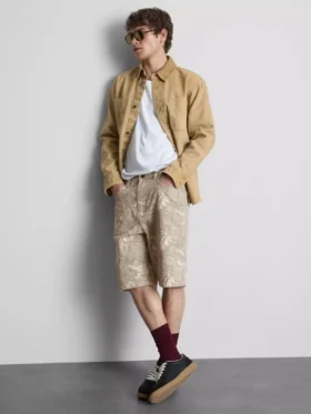 Pantaloni scurți din denim cu croială lejeră Pantaloni scurți din denim cu croială lejeră