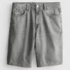 Pantaloni scurți din denim cu croială lejeră Pantaloni scurți din denim cu croială lejeră