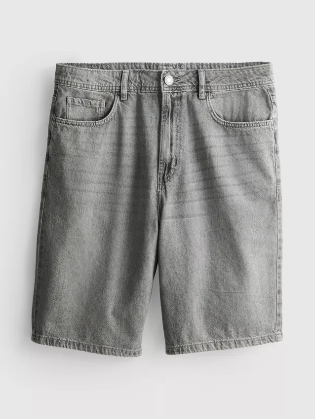 Pantaloni scurți din denim cu croială lejeră Pantaloni scurți din denim cu croială lejeră