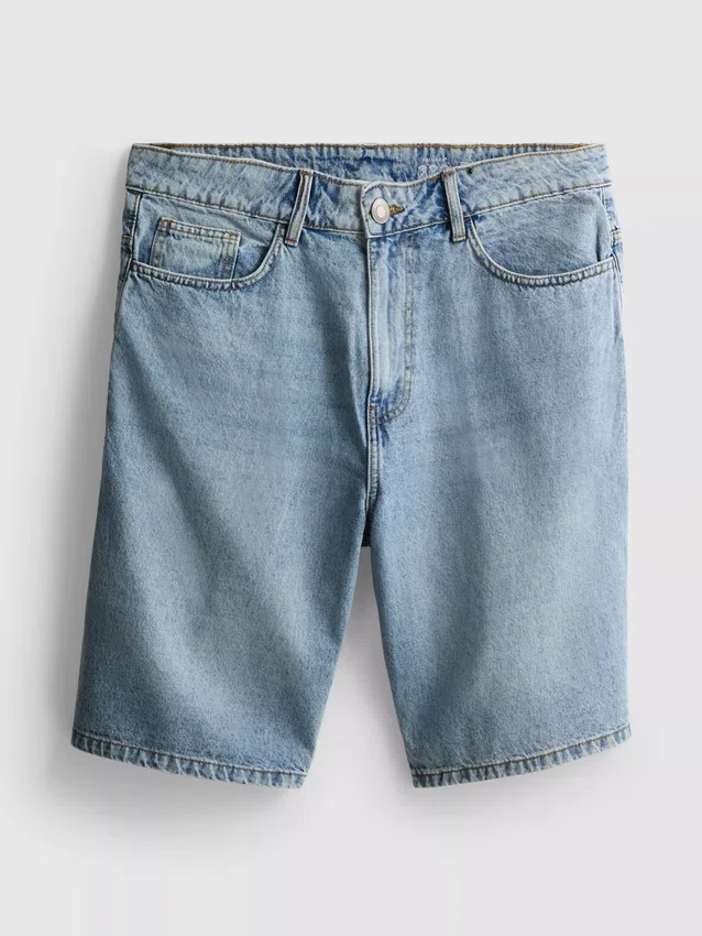Pantaloni scurți din denim cu croială lejeră Pantaloni scurți din denim cu croială lejeră