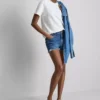 Pantaloni Scurți din denim cu rupturi Pantaloni Scurți din denim cu rupturi