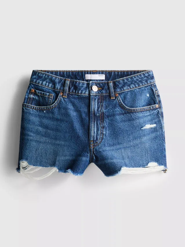Pantaloni Scurți din denim cu rupturi Pantaloni Scurți din denim cu rupturi