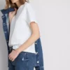 Pantaloni scurți din denim cu talie medie și tiv răsfrânt Pantaloni scurți din denim cu talie medie și tiv răsfrânt