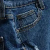 Pantaloni scurți din denim cu talie medie și tiv răsfrânt Pantaloni scurți din denim cu talie medie și tiv răsfrânt