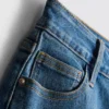 Pantaloni scurți din denim cu talie medie și tiv răsfrânt Pantaloni scurți din denim cu talie medie și tiv răsfrânt