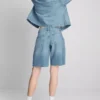 Pantaloni Scurți din denim cu tiv nefinisat Pantaloni Scurți din denim cu tiv nefinisat