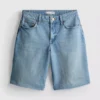 Pantaloni Scurți din denim cu tiv nefinisat Pantaloni Scurți din denim cu tiv nefinisat