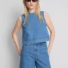 Pantaloni Scurți din denim de bumbac Pantaloni Scurți din denim de bumbac