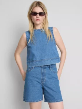 Pantaloni Scurți din denim de bumbac