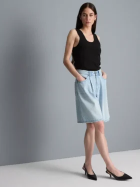 Pantaloni Scurți din denim de bumbac