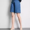 Pantaloni Scurți din denim de bumbac Pantaloni Scurți din denim de bumbac