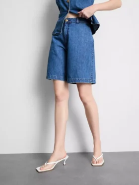 Pantaloni Scurți din denim de bumbac