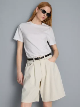Pantaloni Scurți din denim de bumbac