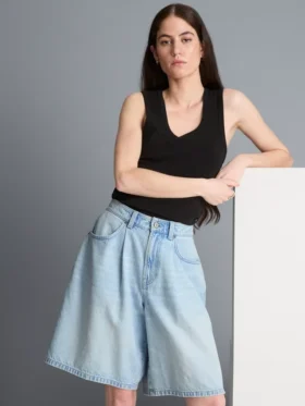 Pantaloni Scurți din denim de bumbac