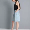 Pantaloni Scurți din denim de bumbac Pantaloni Scurți din denim de bumbac