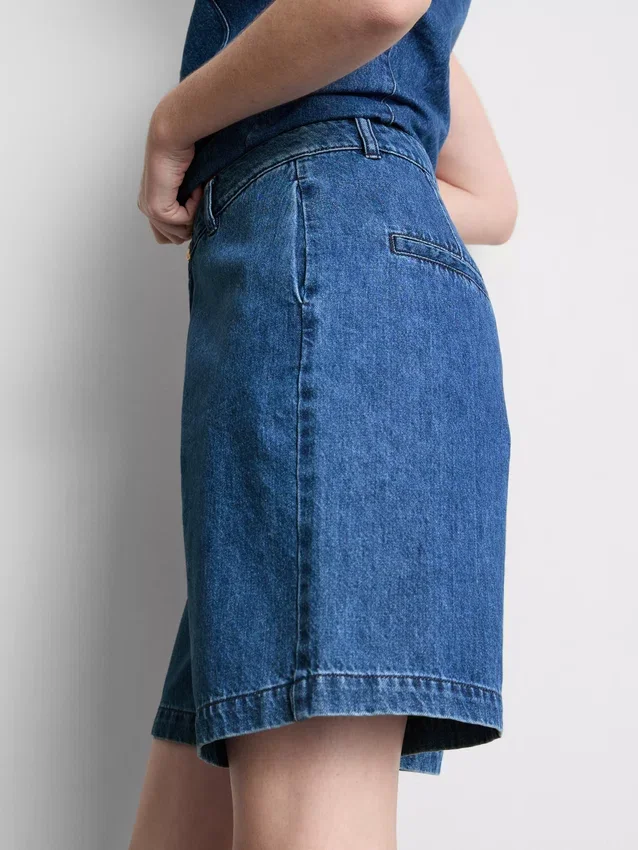 Pantaloni Scurți din denim de bumbac Pantaloni Scurți din denim de bumbac