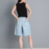 Pantaloni Scurți din denim de bumbac Pantaloni Scurți din denim de bumbac