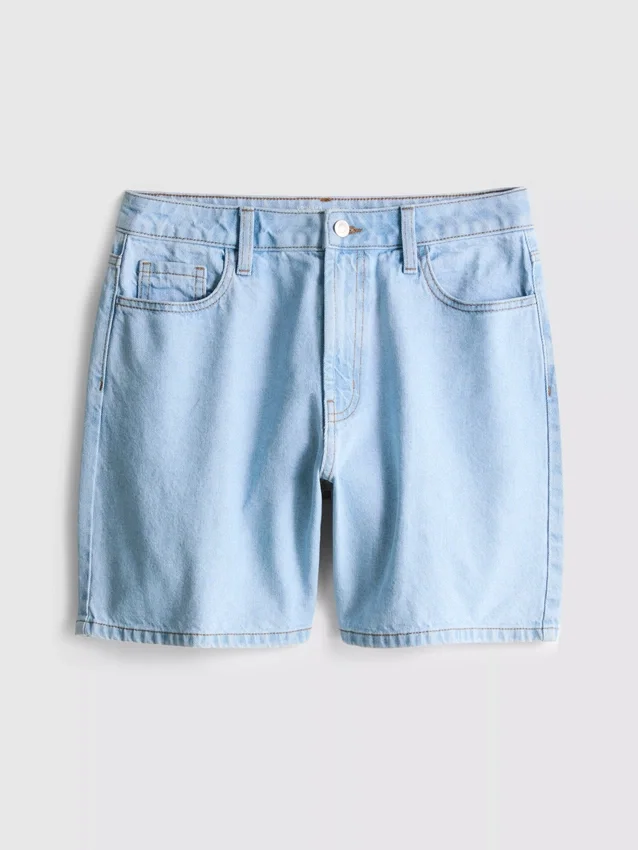 Pantaloni Scurți din denim de bumbac Pantaloni Scurți din denim de bumbac