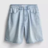 Pantaloni Scurți din denim de bumbac Pantaloni Scurți din denim de bumbac