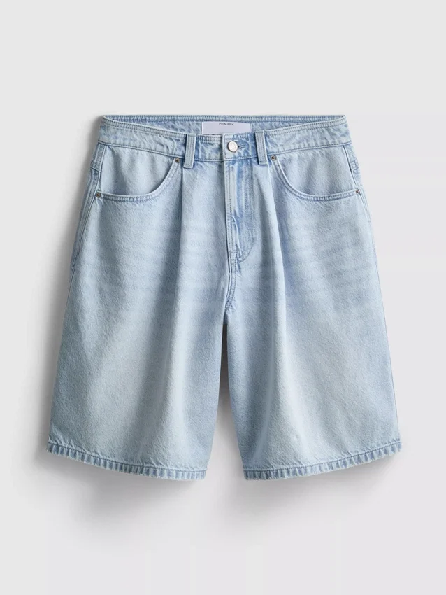 Pantaloni Scurți din denim de bumbac Pantaloni Scurți din denim de bumbac