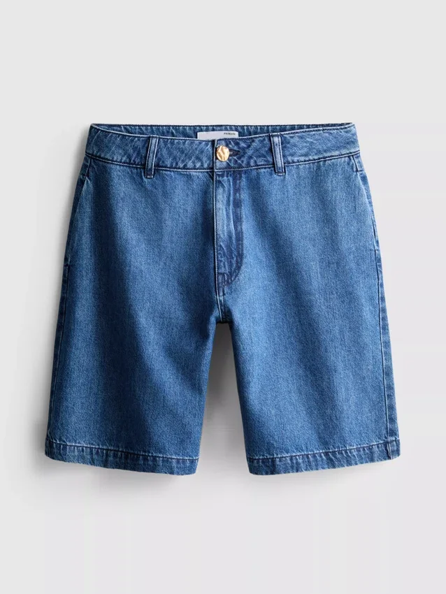 Pantaloni Scurți din denim de bumbac Pantaloni Scurți din denim de bumbac