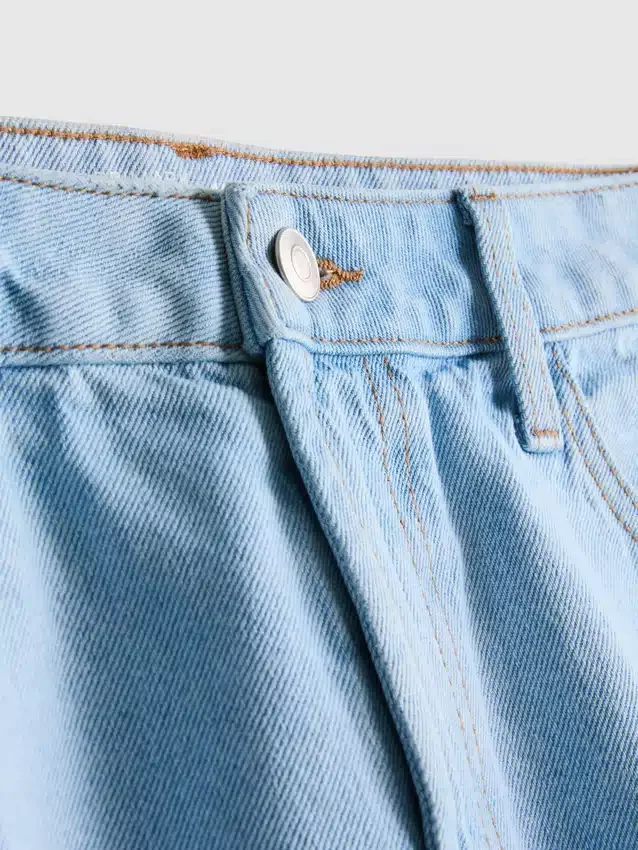 Pantaloni Scurți din denim de bumbac Pantaloni Scurți din denim de bumbac